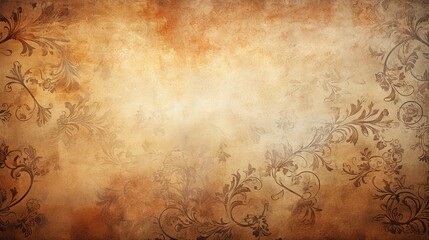 old grunge paper background with old retro vintage ornament