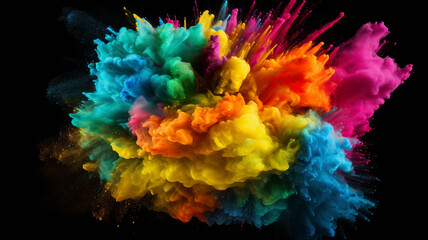 colorful smoke on the black background