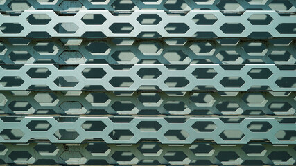 Metal surface texture with hexagonal holes