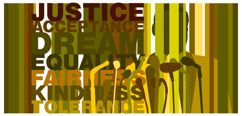 A vector inspirational poster on civil rights movement in vibrant colors - 692226907