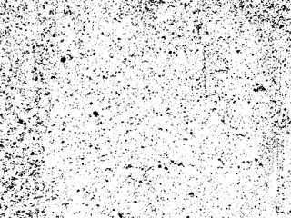 Distress black and white vector texture of a concrete wall with large and small grains. Vector illustration. Weathering effect cracks scratches scuffs dust natural grunge background stencil overlay
