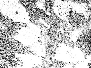Distress abstract black and white vector texture with large and small grains. Vector illustration for overlay. Weathering effect cracks scratches scuffs dust dirt natural grunge background for stencil