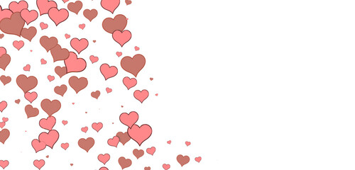 hearts on a pink background. 3d render illustration for advertising. Valentine's Day.