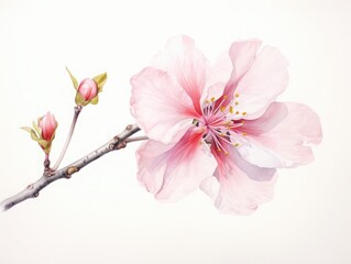 Brushes Artistry Single Sakura Blossom in Watercolor