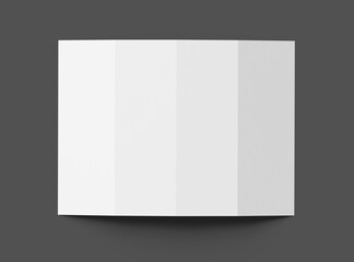Blank four roll fold A4 size leaflet 3d render to present your design. 