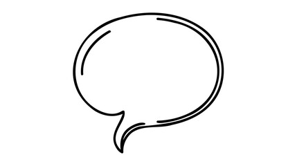 Continuous one line drawing of speech bubble.