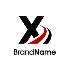Simple Initial X Road Logo