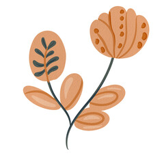 Flowers and leaves in springs season, element, Clipart, cute,