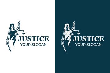 Woman For Justice Logo Design - obrazy, fototapety, plakaty
