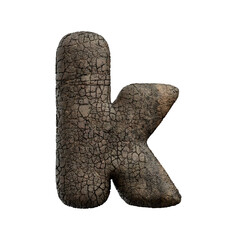 tarmac letter K - Small 3d asphalt font - Suitable for road, transport or highway related subjects