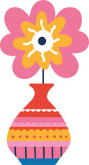 레트로 꽃병 일러스트