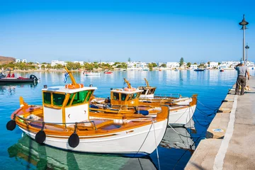 Poster Fishing boats in Pollonia port, Milos island, Cyclades, Greece © pkazmierczak