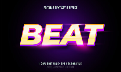 Editable text effect with colorful retro shiny and Glowing Neon. Vector editable text style 