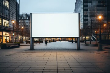 Fototapeta na wymiar Empty Billboard in the Middle of the City Generative AI