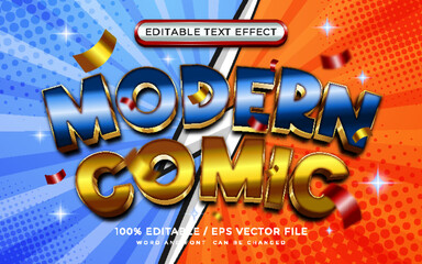 Modern Comic Shiny 3D Editable Text Effect