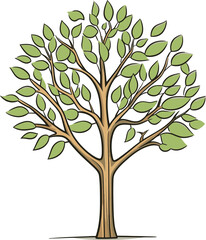 Obraz premium Enchanted Grove Hand-Drawn Vector Tree CollectionSketches of Arboreal Harmony Handcrafted Tree Vectors