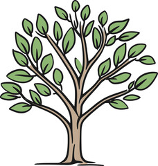 Enchanted Canvases Illustrated Tree Vector GalleryWhispering Woodlands Handcrafted Vector Trees