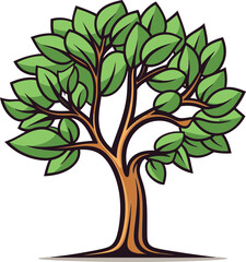 Obraz premium Sylvan Serenades Artistic Tree Vector BalladsArtisanal Canopies Hand-Rendered Tree Vector Showcase