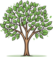 Fototapeta premium Rustic Rhythms Illustrated Tree Vector MelodiesEnchanted Essence Illustrated Tree Vector Essence