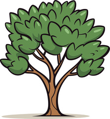 Tranquil Treelines Hand-Drawn Vector CanopiesFoliage Fables Handcrafted Tree Vector Chronicles