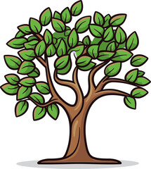 Obraz premium Foliage Fables Handcrafted Tree Vector ChroniclesNatures Montage Illustrated Tree Vector Collage