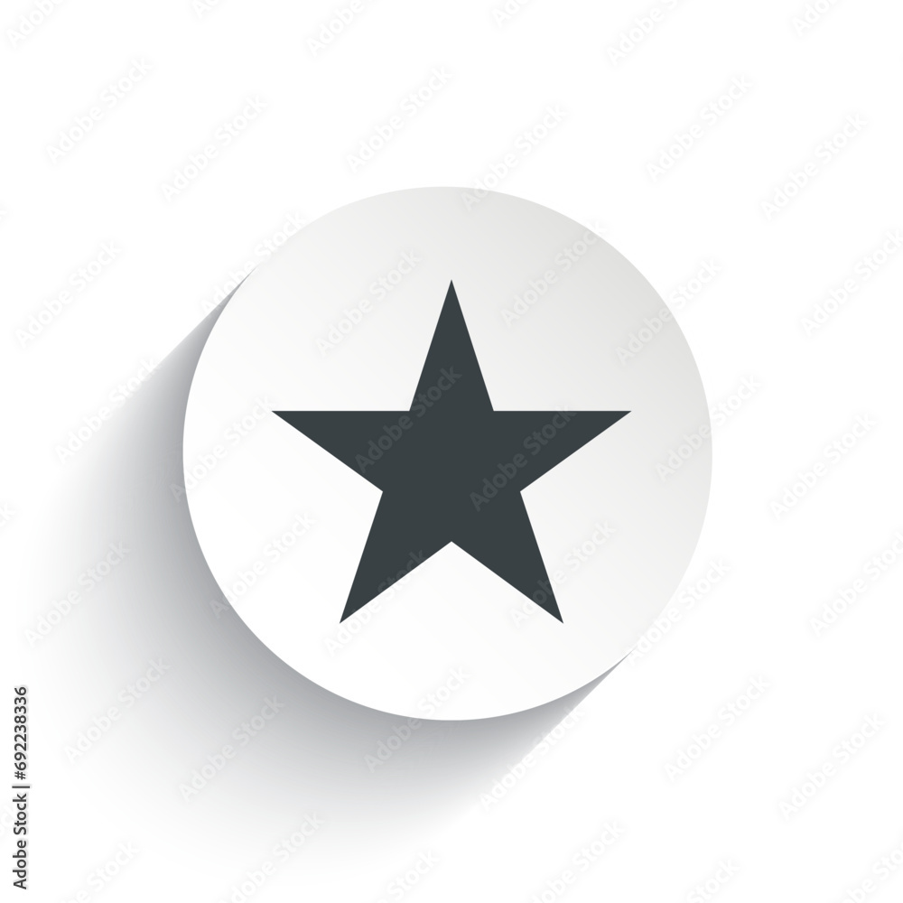 Wall mural an icon star with the circle background plus the shadow behind of it.
