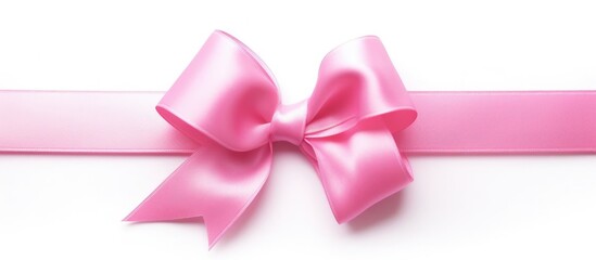 pink ribbon on a white background.