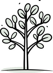 Tranquil Treetop Hand-Drawn Tree Vector SummitSylvan Sentiments Handcrafted Tree Vector Emotions