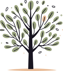 Obraz premium Foliage Fantasia Illustrated Tree Vector FantasiesArboreal Serenade Handcrafted Vector Melodies