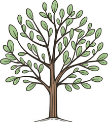 Obraz premium Enchanted Serenity Artistic Tree Vector TranquilityFoliage Flourish Illustrated Tree Vector Abundance