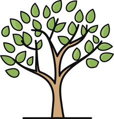 Tranquil Treetop Hand-Drawn Tree Vector SummitSylvan Sentiments Handcrafted Tree Vector Emotions