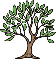 Fototapeta premium Arboreal Harmony Handcrafted Vector SymphonyNatures Canvas Hand-Rendered Tree Vector Art