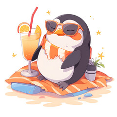 Obraz premium Summer Fun Penguin