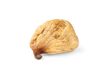 Dried figs. Dried figs isolated on a white. Side view. One dried fruit.