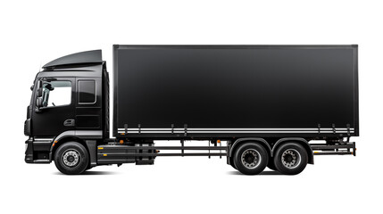 Black truck isolated from transparent background. Generative AI