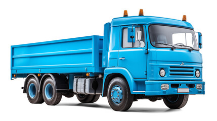 Blue truck isolated from transparent background. Generative AI