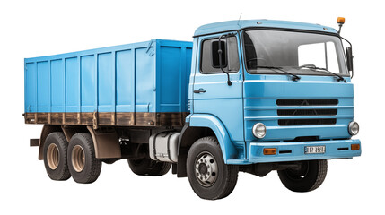 Blue truck isolated from transparent background. Generative AI