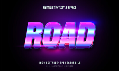 Editable text effect with colorful retro shiny and Glowing Neon. Vector editable text style 