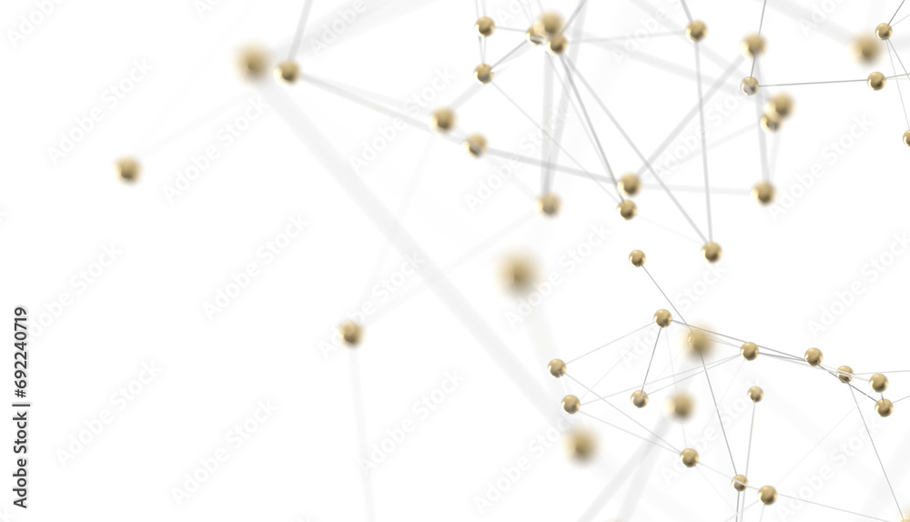 Poster Connecting lines and dots.Big data visualization