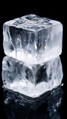 Ai generated two ice cubes stacked upon on another