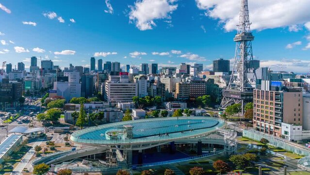 Timelapse video of Nagoya in Japan in daytime
