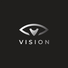 modern letter V vision eye logo design