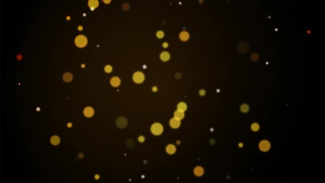 Golden light particle animation. Sparkle lights effect animated background. Glowing light bokeh confetti and glitter texture overlay for your animated background design.