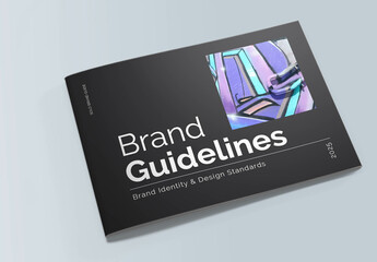 Modern Brand Guidelines Layout with Teal and Purple Accents