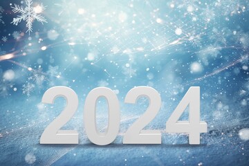 2024 number with lights for new year concept