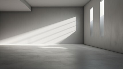 Soft gray shadows create a mesmerizing 3D illusion on the plain wall, enhancing its minimalist...