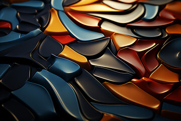 abstract texture with various trendy lines and 3D shapes