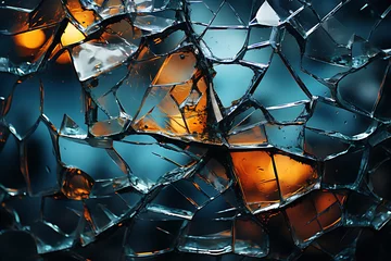 Fotobehang close-up of broken glass texture © Marina Shvedak
