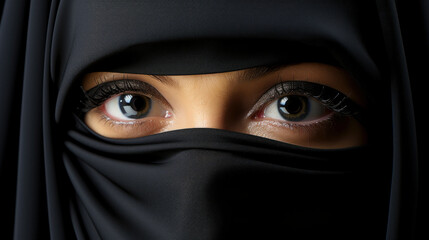 Woman Wearing Black Hijab