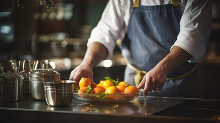 Citrus Infusion: Master Chef Elevates Fresh Orange Juice Preparation with Culinary Mastery. 